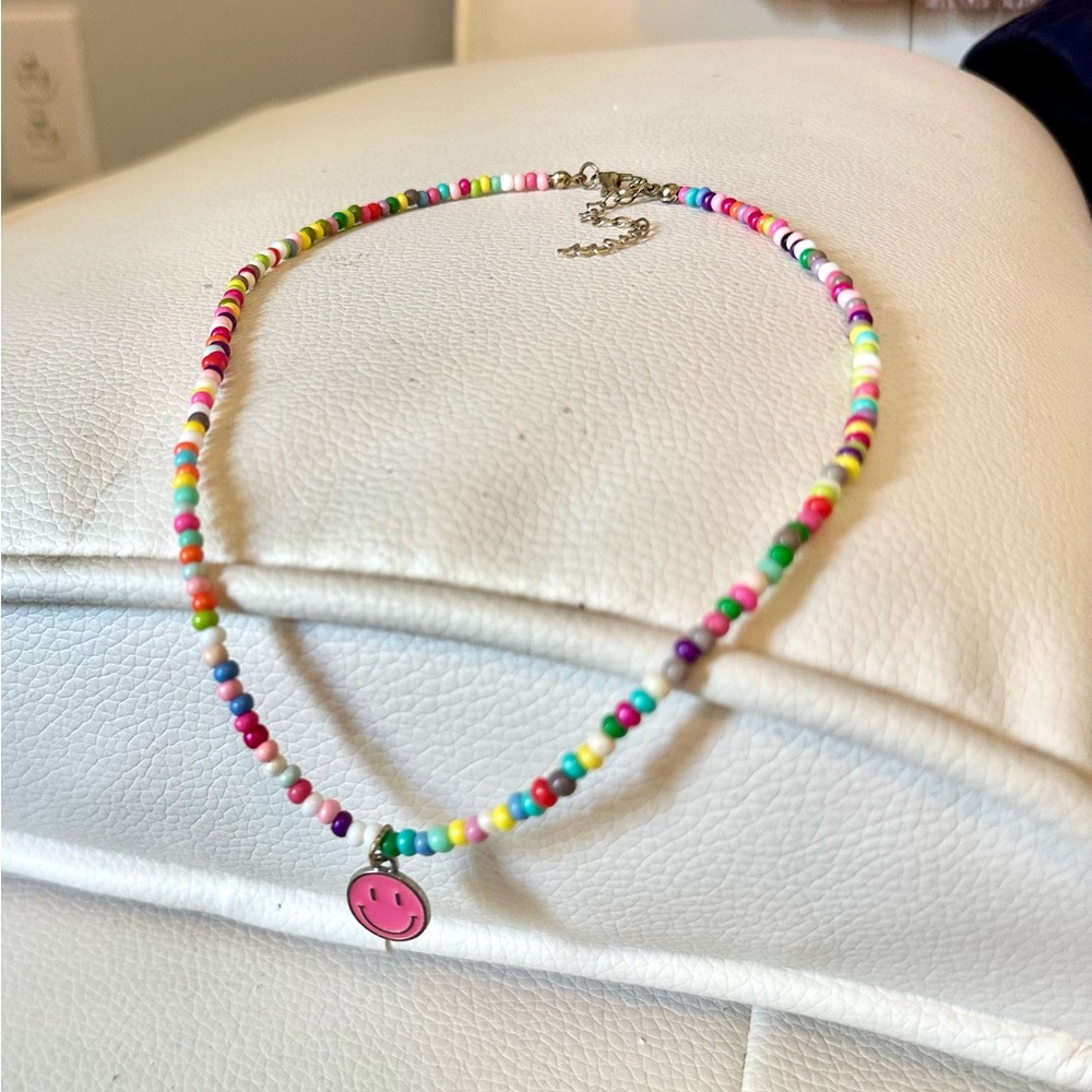 Beaded Smiley Face Necklace